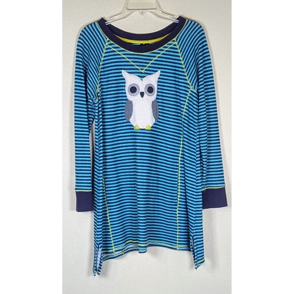 Kensie Night Gown Women's Large Pajamas PJs Nightshirt Owl Striped Soft Pockets - Picture 1 of 9